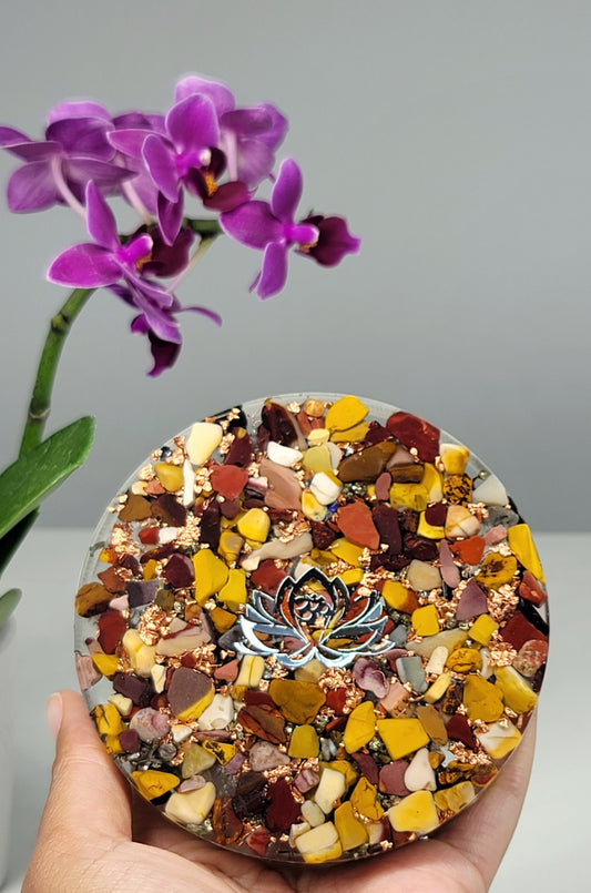 Mookaite Lotus Orgone Plate