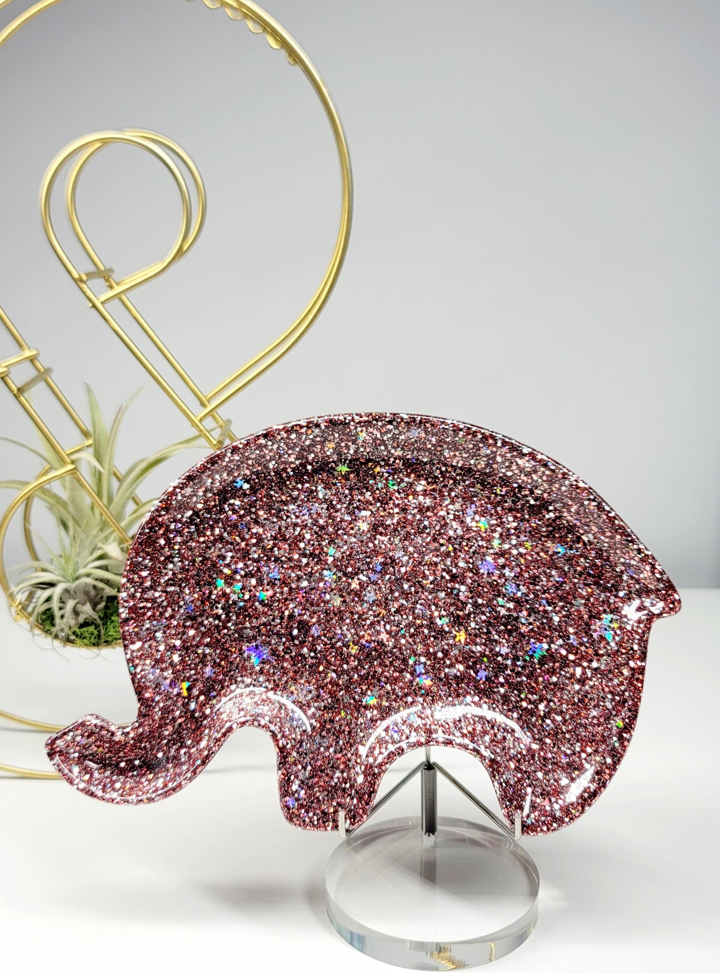 Glitter Elephant Trinket Tray