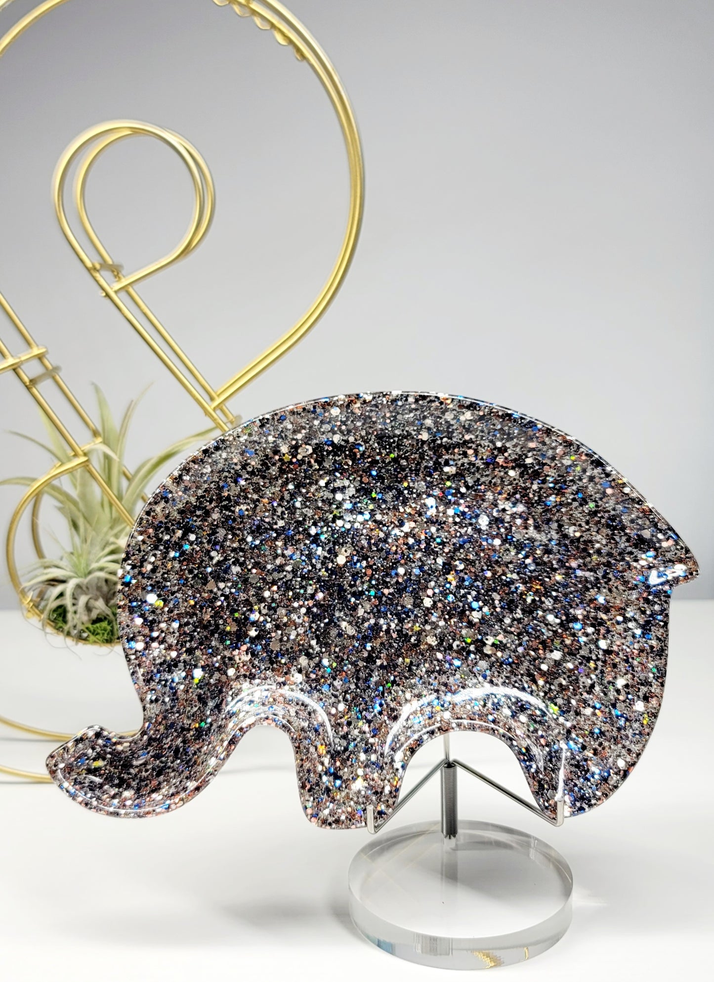 Glitter Elephant Trinket Tray