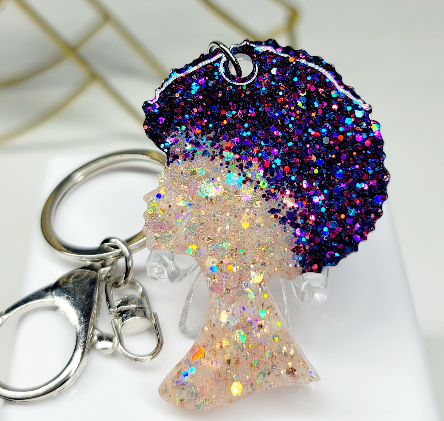 Afro Girl Keychain 