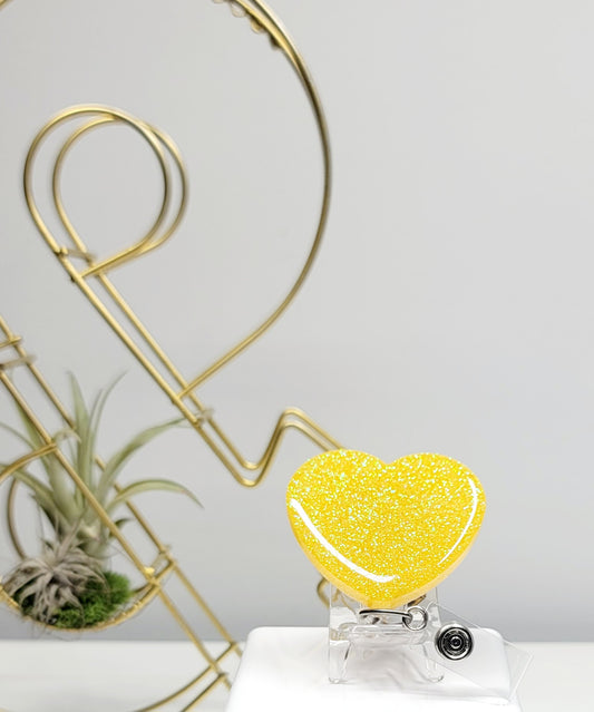 Glitter Heart Badge Holder 