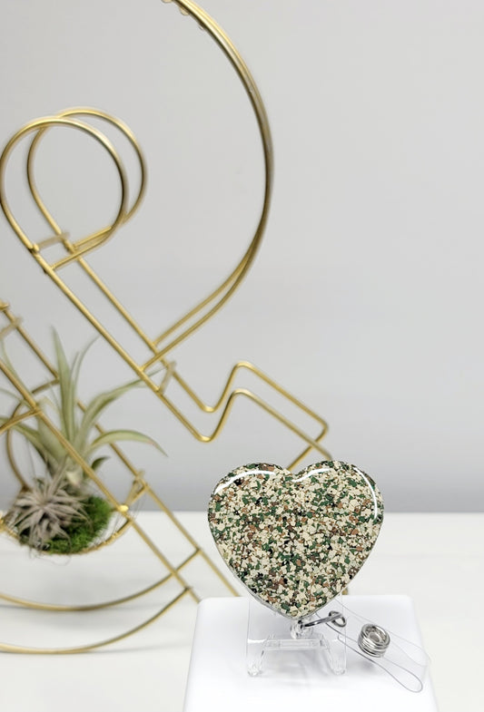 Camo Heart Badge Holder 