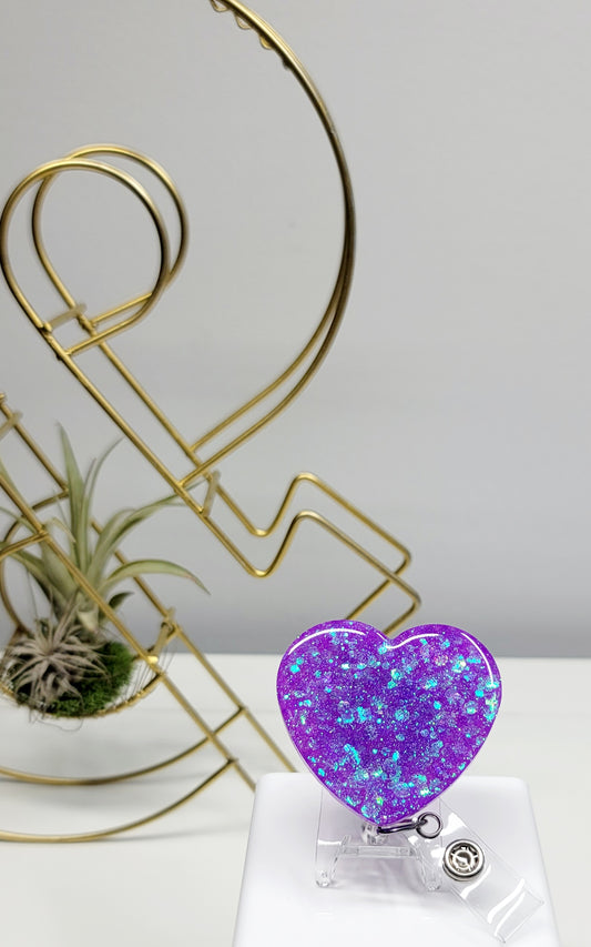 Glitter Heart Badge Holder 