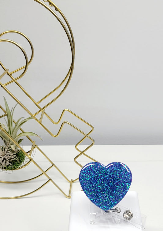 Glitter Heart Badge Holder 