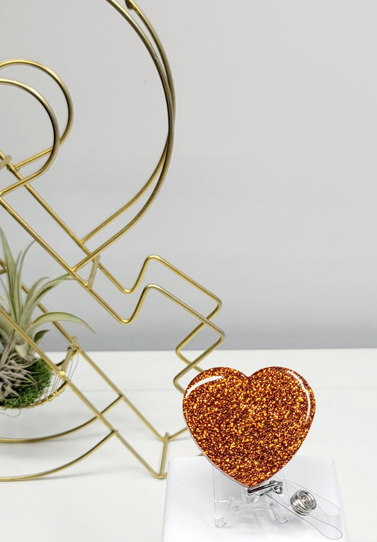 Glitter Heart Badge Holder 