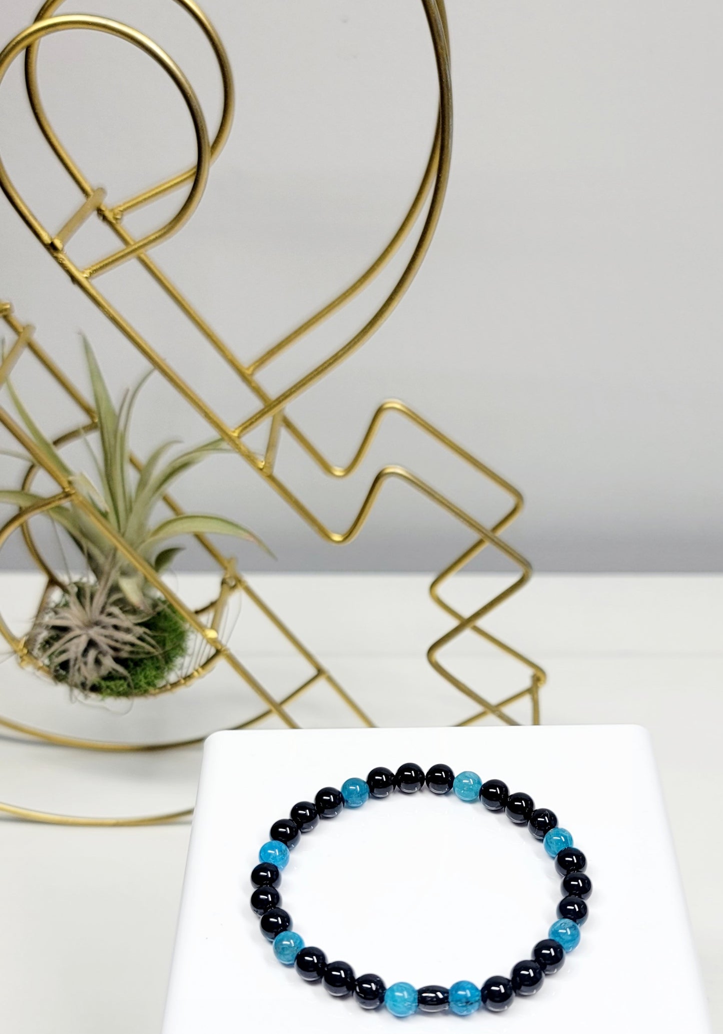 Black Tourmaline & Apatite Bracelet 