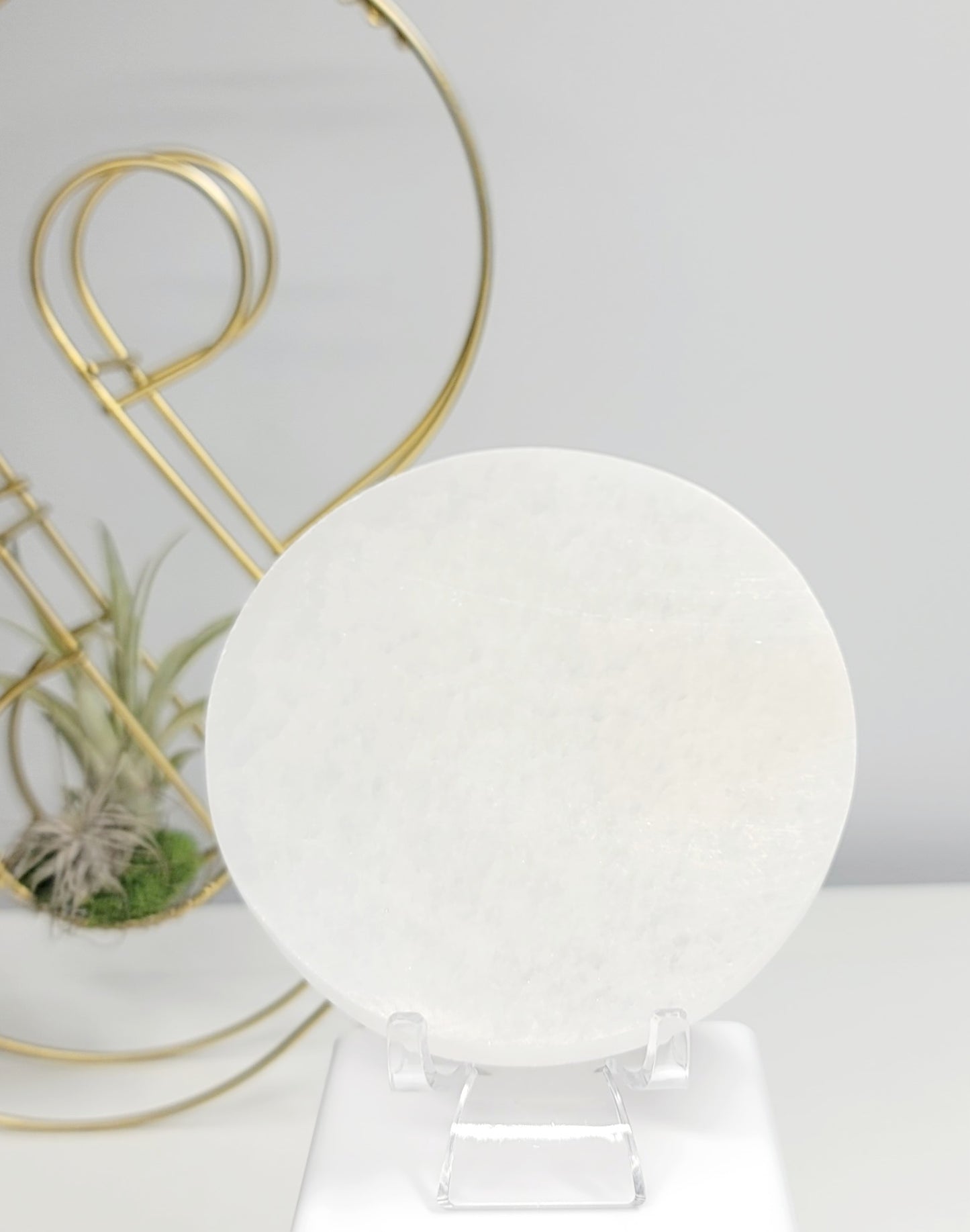 Round Selenite Plate