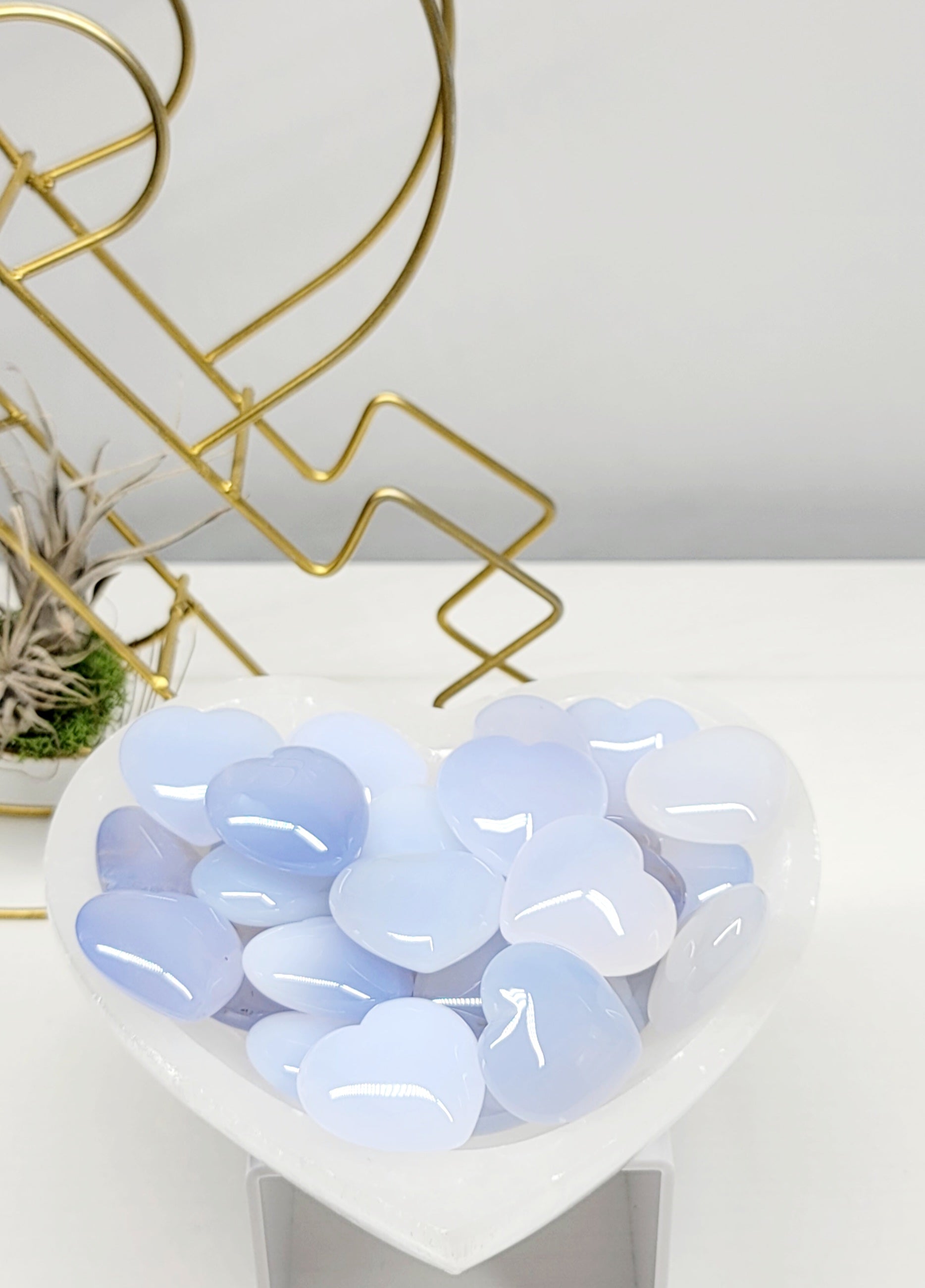 Blue Chalcedony Hearts 