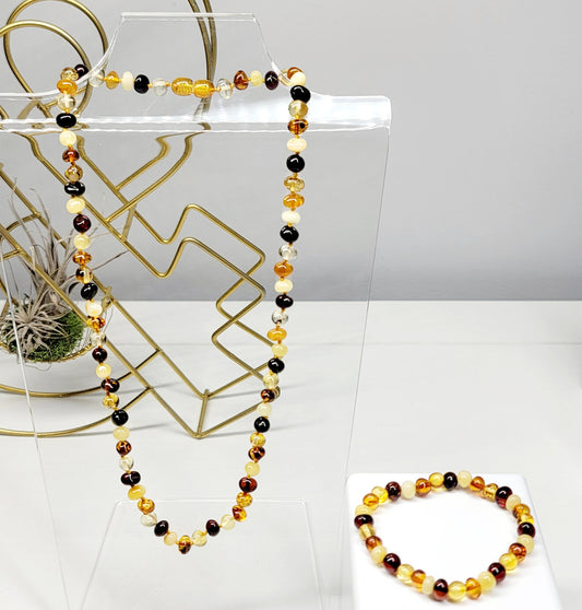 Baltic Amber Necklace/Bracelet Set